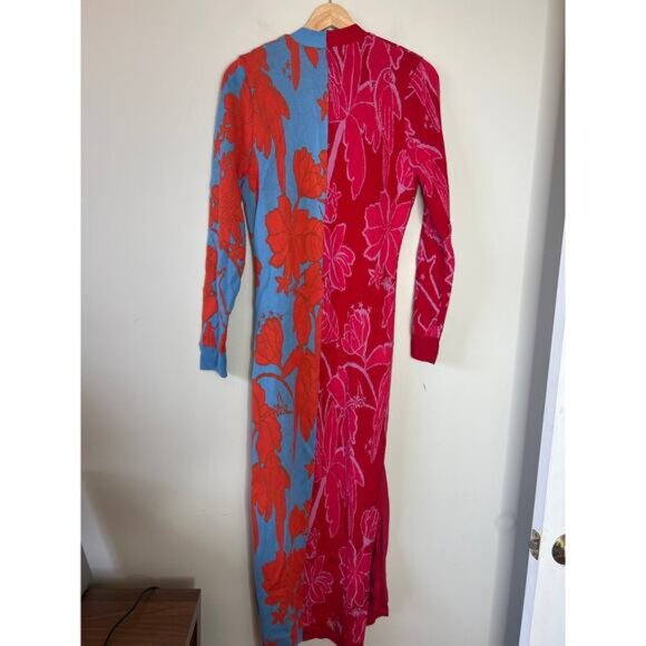 NEW FARM Rio Living Nature Cardigan V Neck Long Sleeve Dress Red Size: Small - Picture 6 of 7